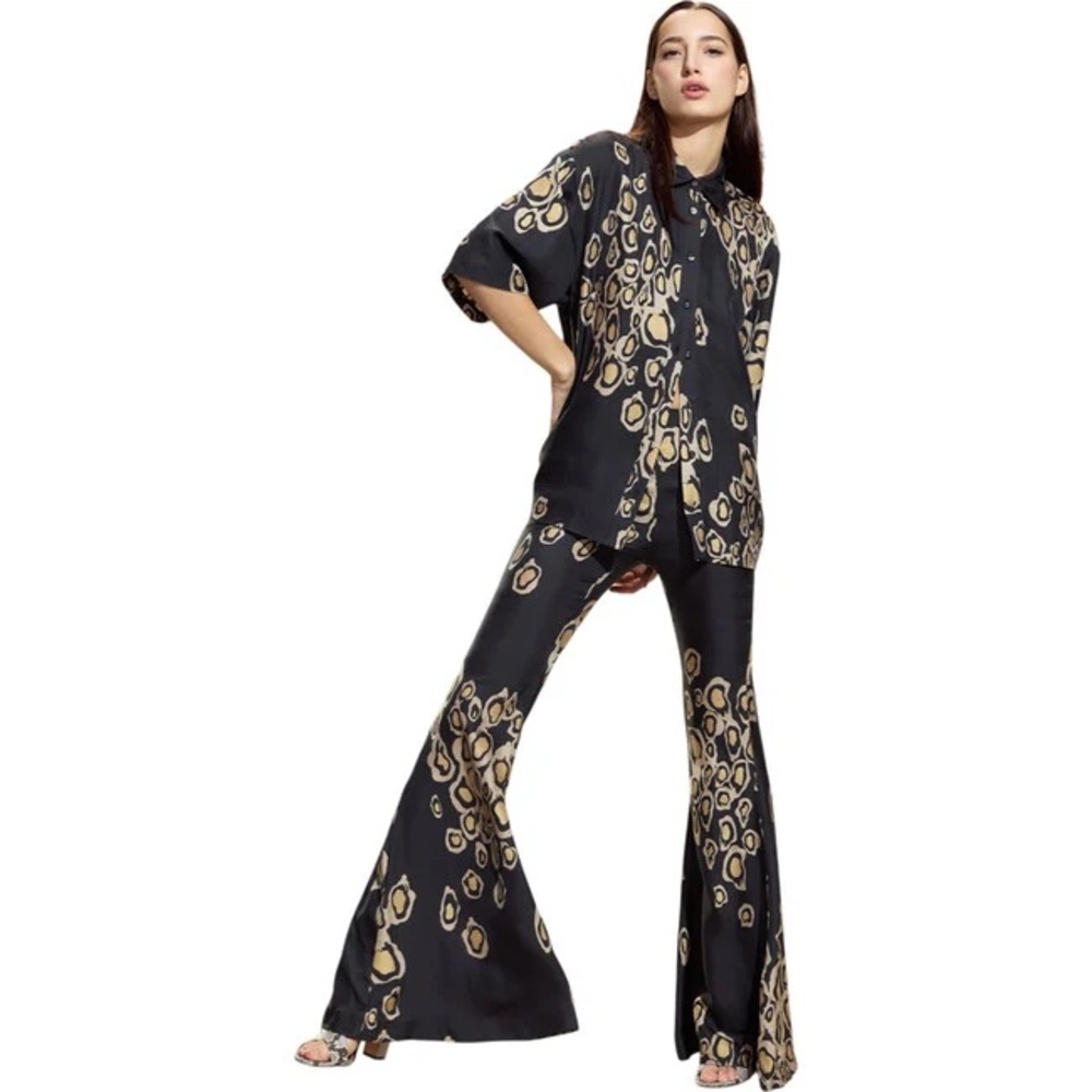 Cynthia Rowley Black and Gold Leopard Print Ensemble